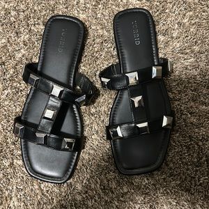 Black studded sandals